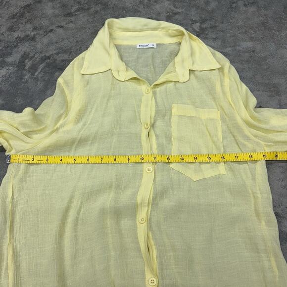 Breezy Lane Beach Cover Up Womens Medium Button Down Collared Shirt Tunic Top - Picture 6 of 7